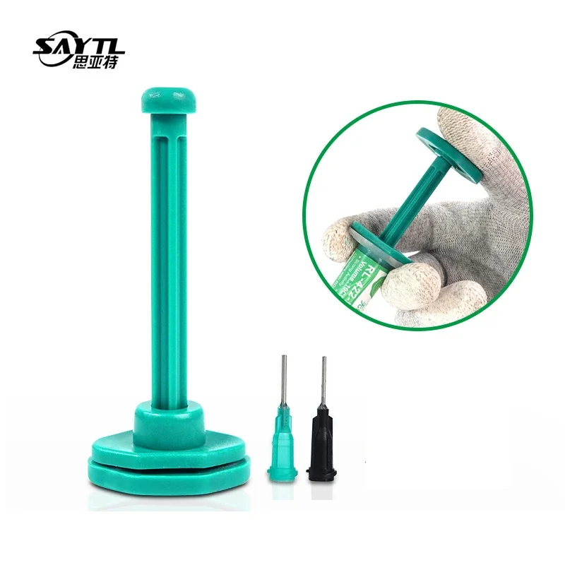 Universal 10cc Syringe Flux Booster Solder Paste Plastic putter Manual Syringe Plunger Dispenser Propulsion Repair Hand tools