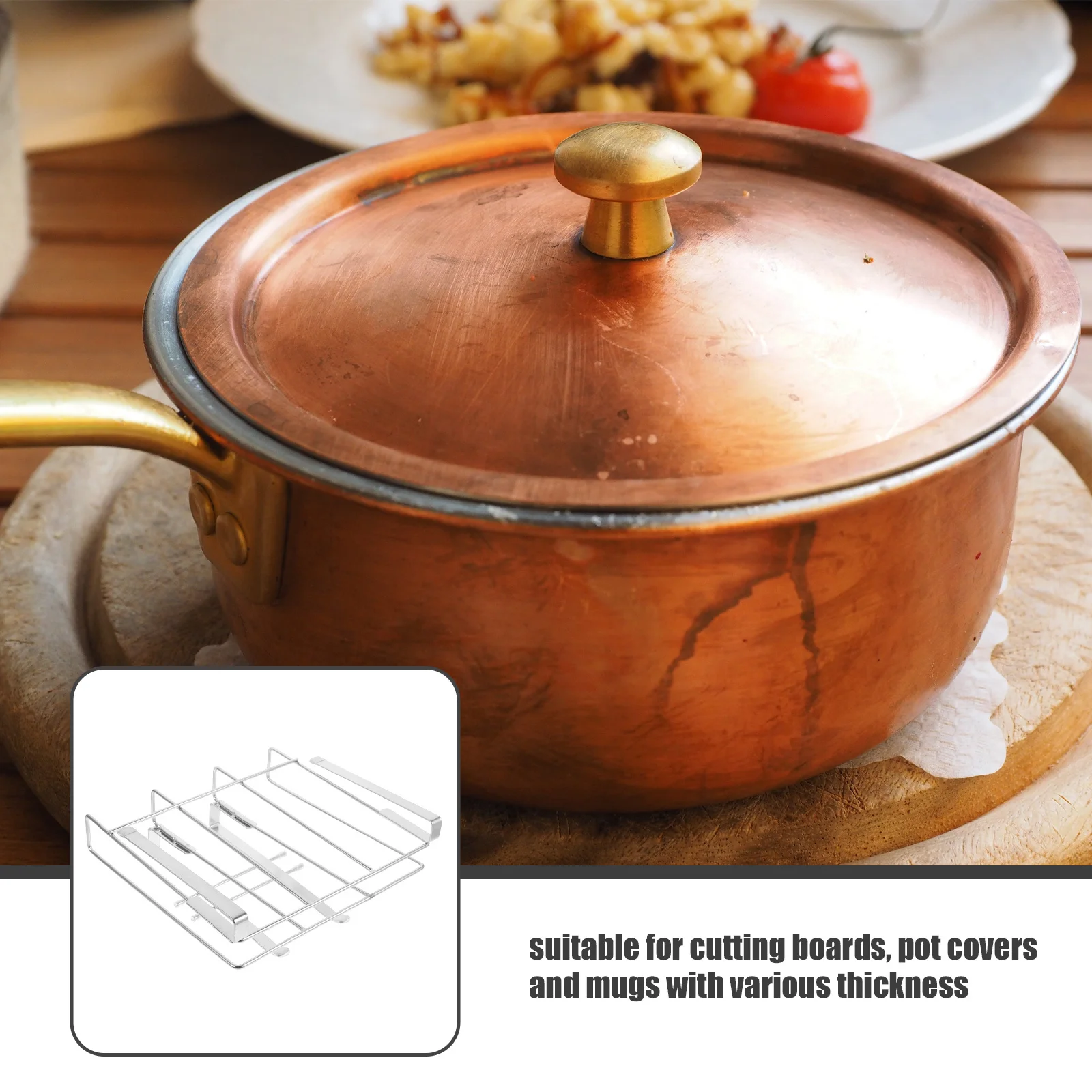 

Pot Lid Cutting Board Storage Rack under Sink Organizer Kitchen Wall Mounted Organiser Countertop Holder Metal