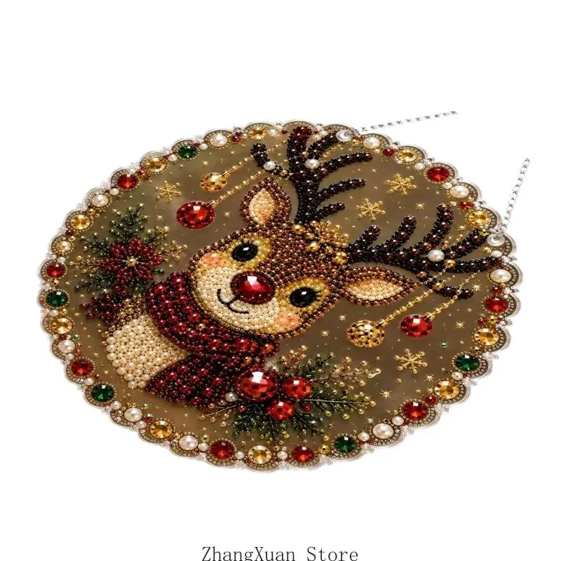 Perlen-Edelstein-Kunsthandwerk-Set, Weihnachtsperlen, Malerei-Kunst-Set, Bastel-Hänge-Akzent, 3 x – Detail 8