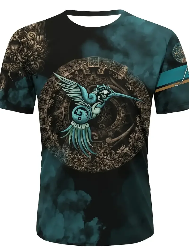 الرجال تي شيرت عادية كم قصير تي شيرت س الرقبة البلوز فايكنغ Harajuku طباعة تي شيرتات عجيبة الذكور المتضخم الملابس الشارع الشهير