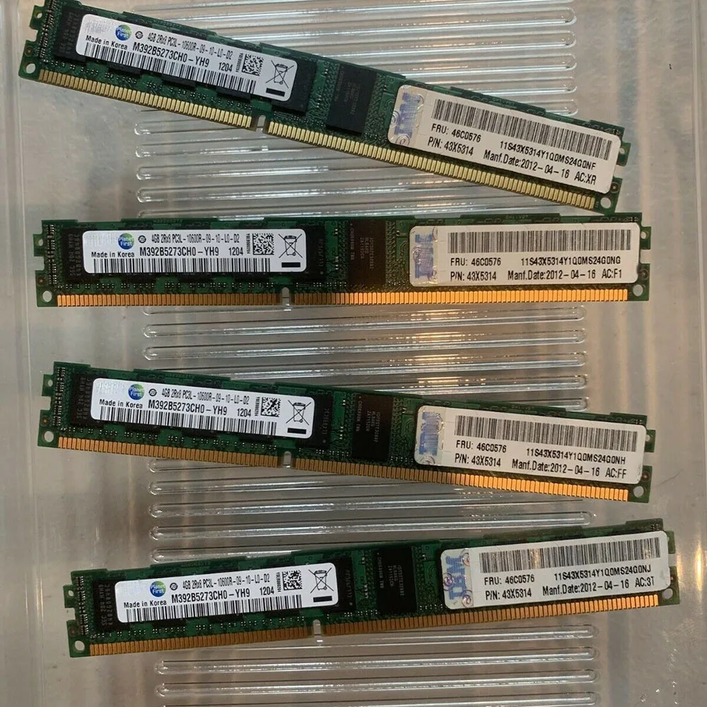 サムスン用ナローストリップサーバーラム,M392B5273CH0-YH9, 4GB, 4GB,46c0576,43x5314,4g,2rx8,PC3L-10600R, 1333, 1個