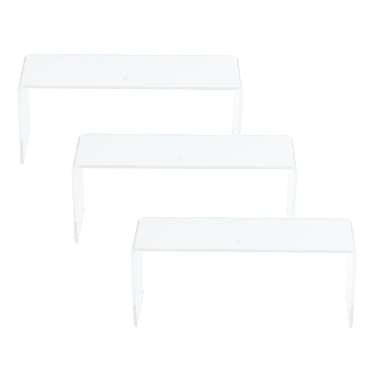 

3 PCS Shoe Display Risers Acrylic Stand Cake Ring Storage Rack for Shelves Elder