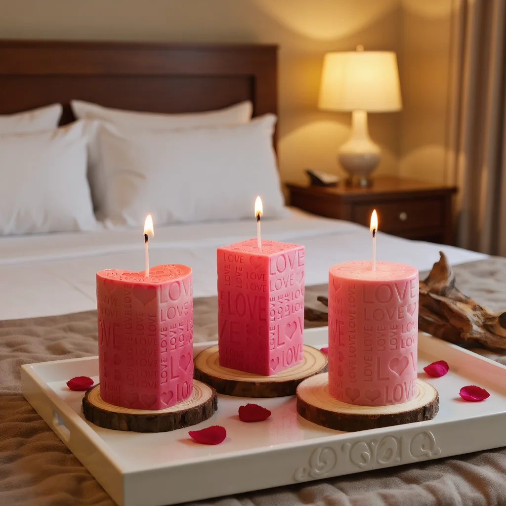 

DIY Heart Square Cylindrical Silicone Candle Molds for Valentine's Day Romantic Ornament Scented Candles Mold Making Supplies