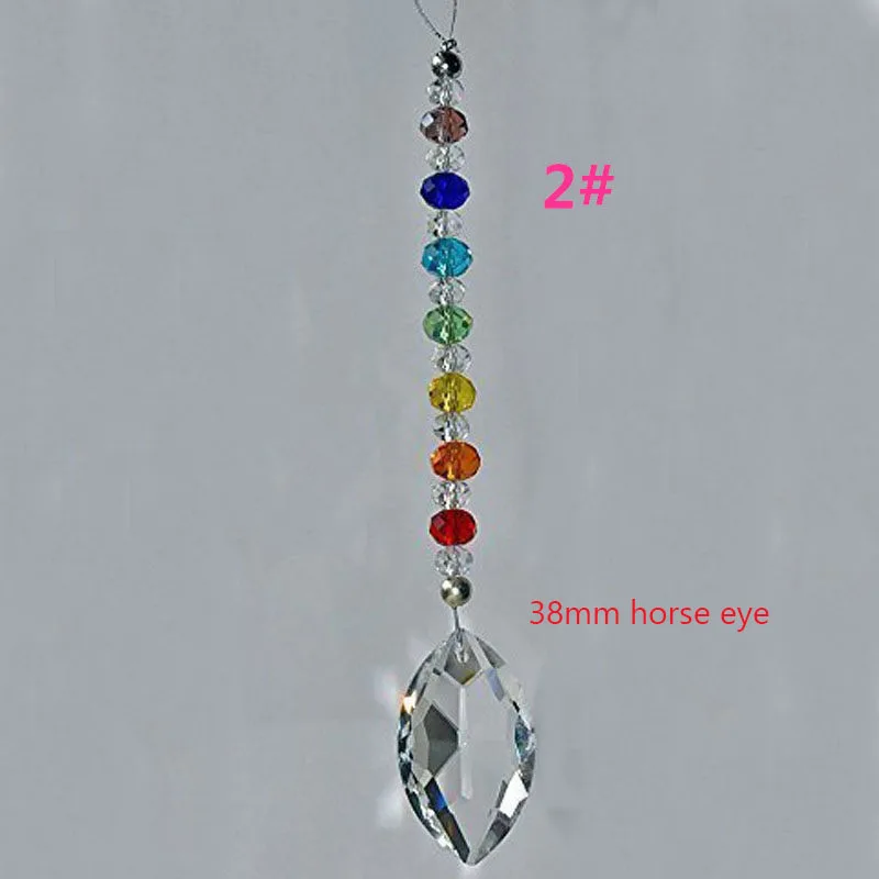 1PCS Crystal Prisms Horse Eye Chakra Colors Rondelle Beads Strand Design Rainbow Suncatcher Home Garden Decoration