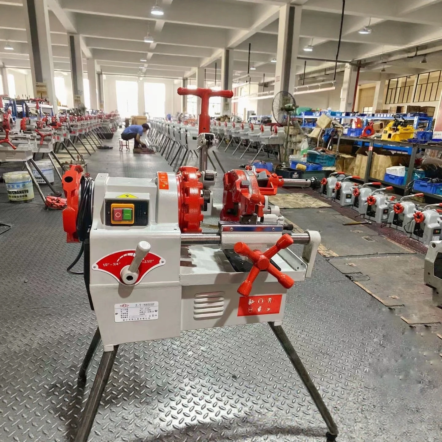 CE Certified Electric Pipe Threading Machine For Stainless Steel Pipes, Galvanized Pipes, Iron Pipes, 220V1300W 1/2-2.5 BSPT/NPT