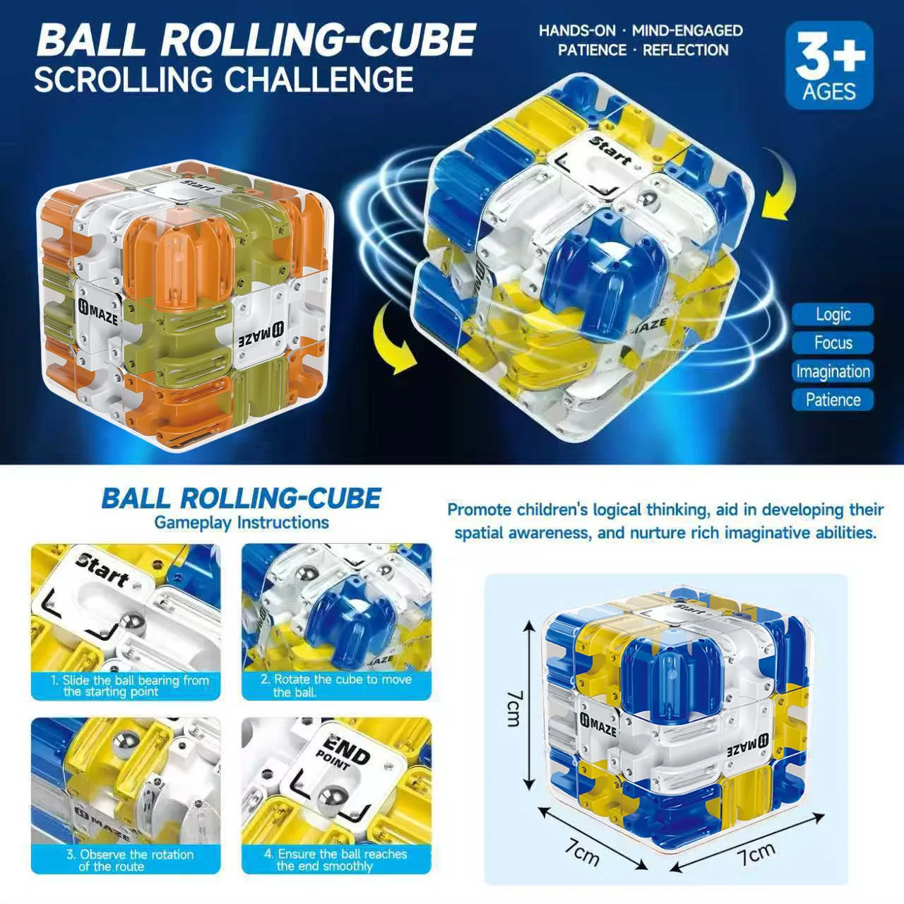 Hot 3D Maze Magic Cube Fidgeting Toys Kids Labyrinth Creative Puzzle Intelligence Cube Logical Thinking Educational Toys