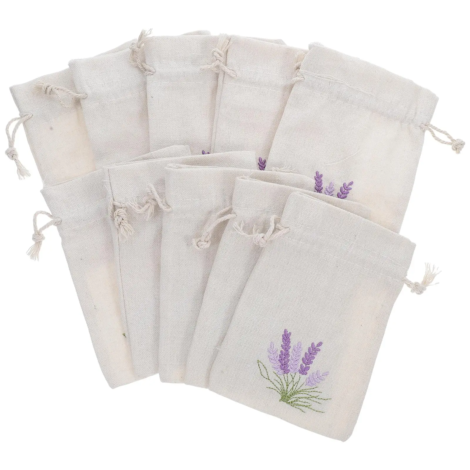 

10 Pcs Empty Sachet Bags Lavender Pouch Small Drawstring Container Bulk Gift Packaging Boxes Soft Cotton Practical Storage