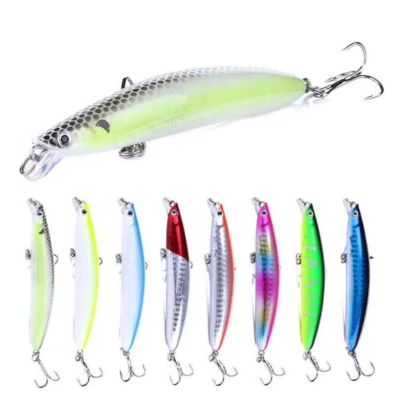 Schwimmender Minnow-Angelköder, künstlicher Hartköder, schwimmender Wobbler, Crankbait, Isca Jerkbait, Angelzubehör für Barsch und Hecht (0,5m-1,5m)