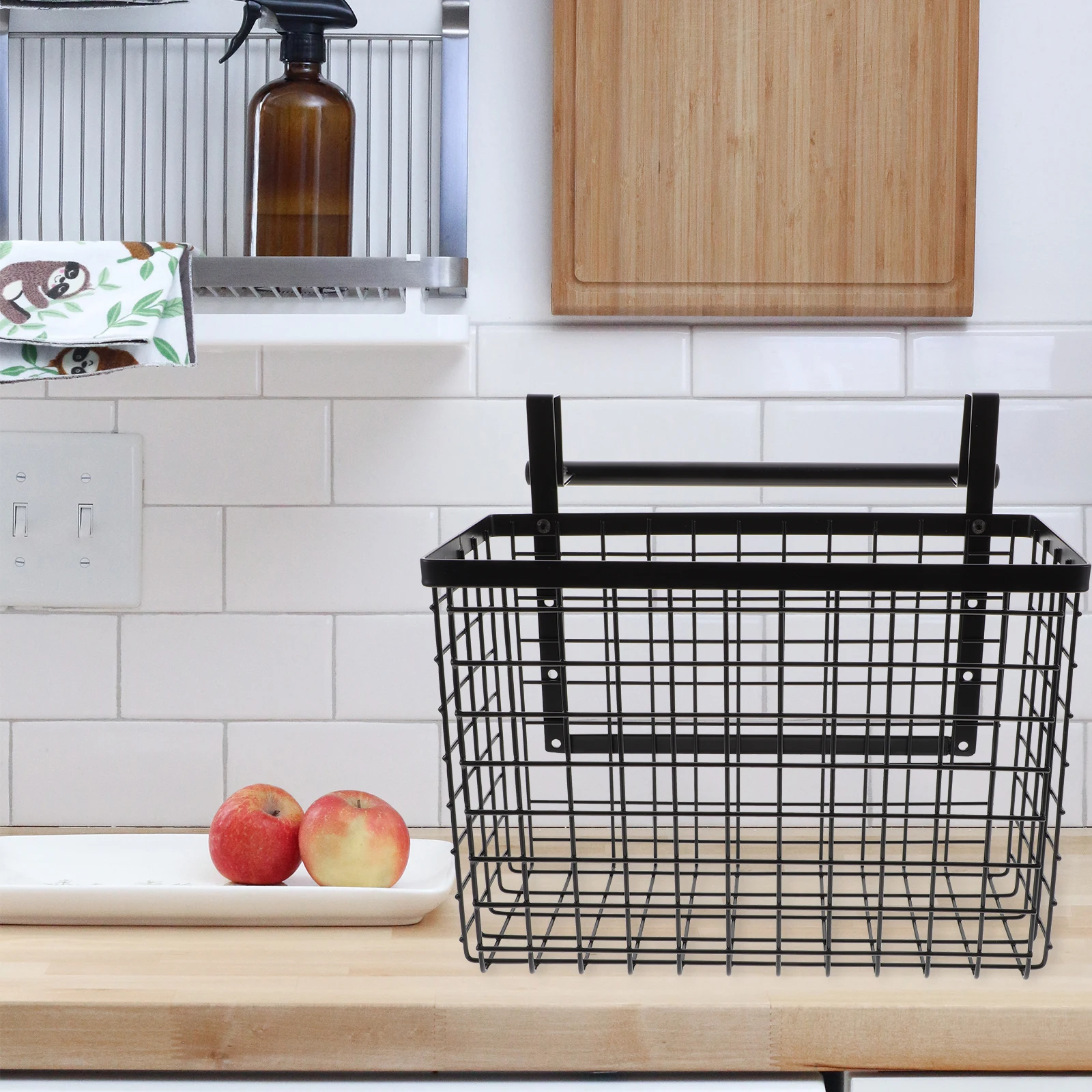

Wall Mounted Vegetable Storage Basket Heavy Duty Metal Hanging Kitchen Shelf Organizer Rack For Spices Bottles Bathroom