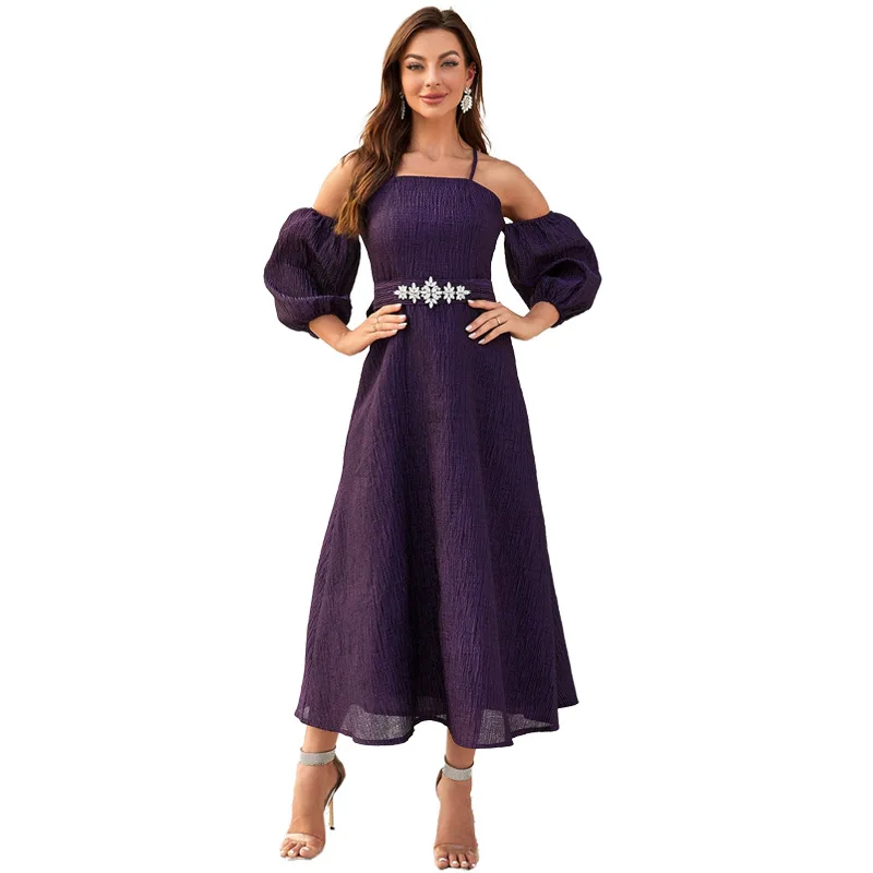 Vestido Retro, vestido de noche para banquete de fiesta, falda elegante con temperamento, nueva ropa clásica simple de alta gama para mujer