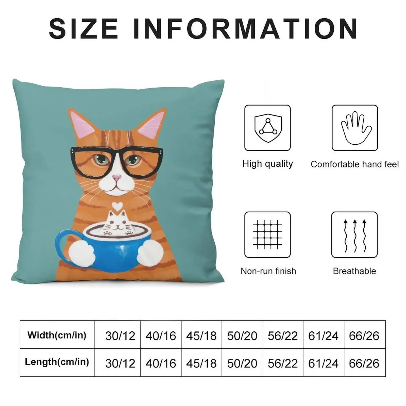 Ginger Catpuccino Coffee Cat Throw Pillow Sofa Pillow Cover anime girl Decorative Cushion pillow