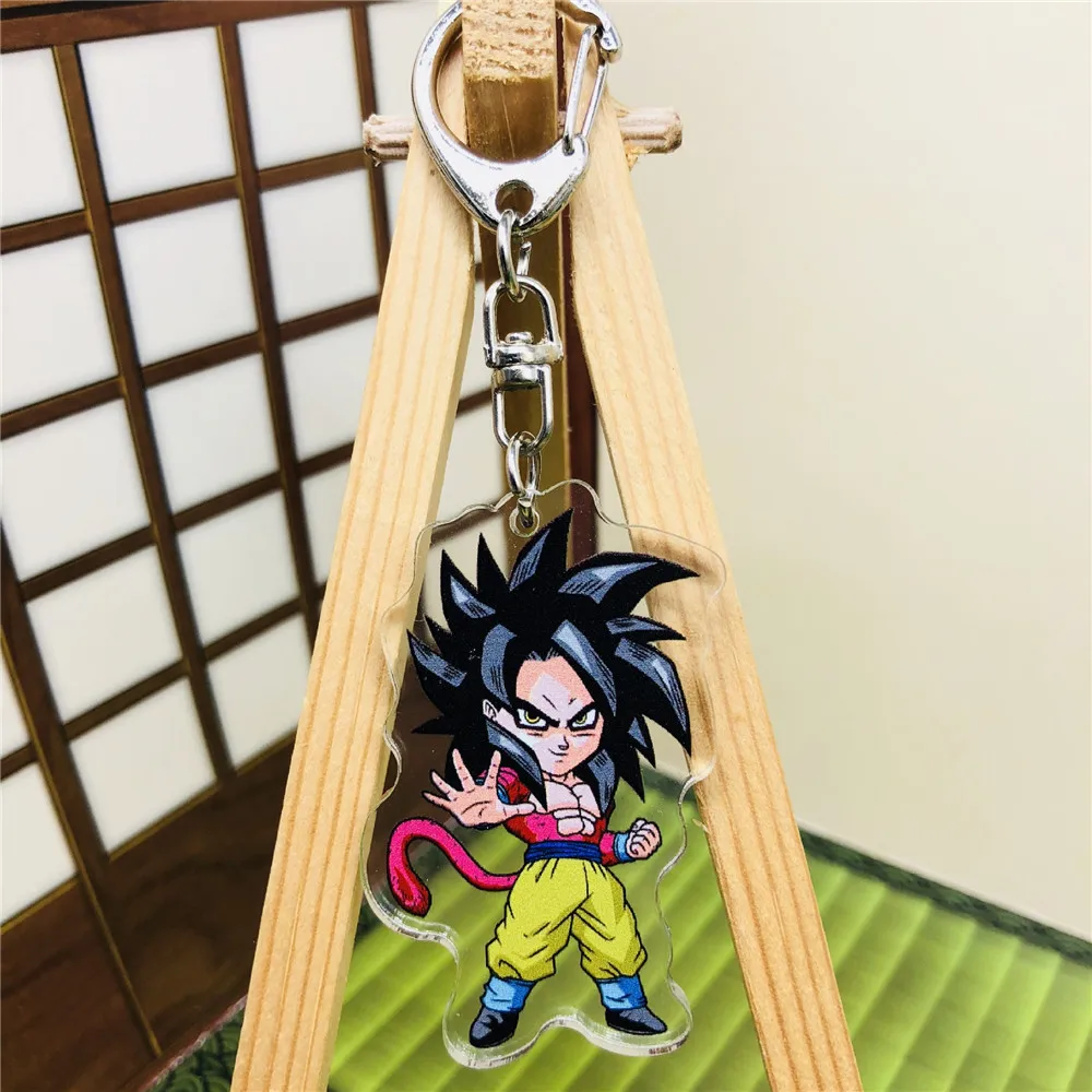 Anime Dragon Ball Z Porte-clés en acrylique, Son Goku, Zamasu noir, Vegetto, Gogeta, Vegeta Buu, Android 18, Lazuli Jiren, Pendentif Figure Toy