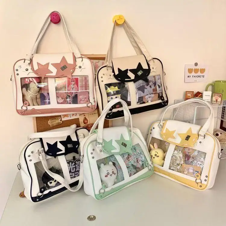 

Сумка со звездой в стиле аниме, прозрачная карманная модная сумка через плечо для девочек в стиле Лолиты Y2K, модная женская сумка на плечо «сделай сам», милый кошелек, сумка
