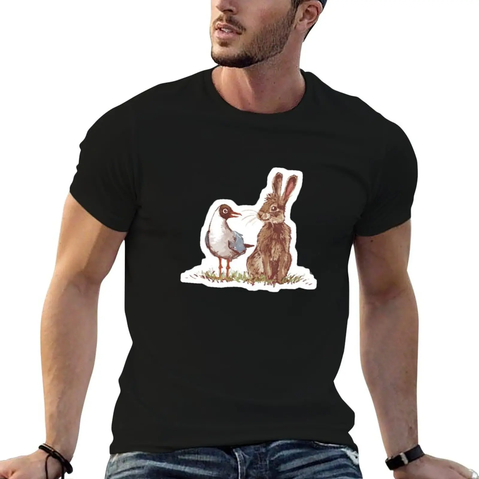 

Футболка с наклейками Meester Pigvig, &x27;e plenty Good Fella, мужская футболка из хлопка, футболки с аниме, футболка большого размера