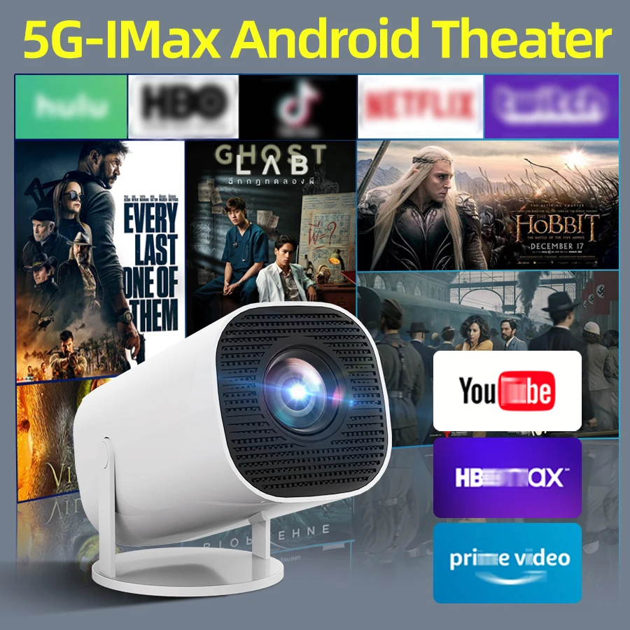 

HUASHIJIE Projector 4K Android 11 Dual Wifi6 260ANSI Allwinner H713 BT5.0 1280*1080P Cinema Outdoor Portable Projetor
