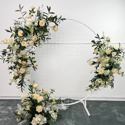 Rekwizyty ślubne sztuczny półksiężyc kwiat rząd układ kwiat na stół piłka wykończona T etap ołowiu drogowego wystrój FloralWedding Arch