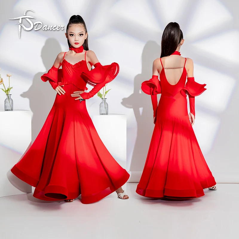 Sukienka do tańca latynoamerykańskiego, sukienka do tańca towarzyskiego z frędzlami, kostium do cha cha dla dziewczynki, sukienka z frędzlami do flamenco i tanga, profesjonalny kostium taneczny.