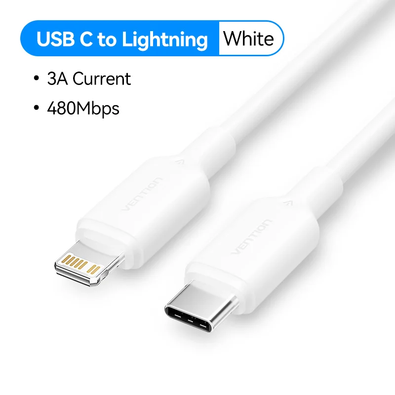 Ventie USB C naar Lightning 27W PD-oplaadkabels voor iPhone 8-14-serie USB naar Lightning snellaadkabels voor iPad 8/7/6 Mini