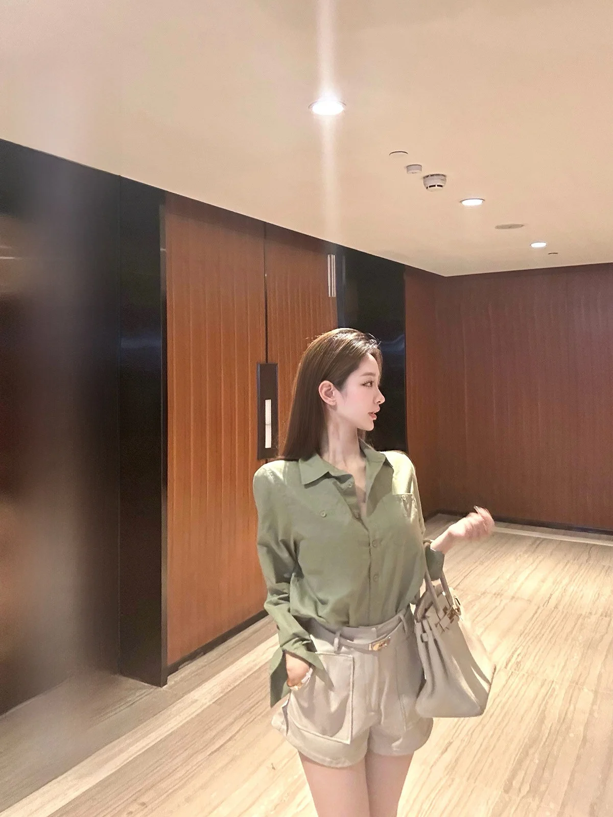 

CCZEE Sweet Wine New Force Loose Fit Military een Linen Long Sve Casual irt Women's Classic Sle Simple Design
