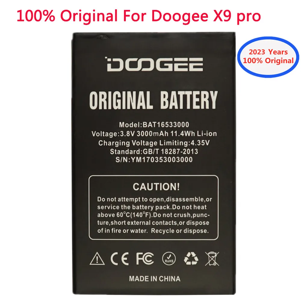 

2023 Years New 3000mAh BAT16533000 Original Battery For DOOGEE X9 / X9S / X9 pro 5.5inch Mobile Phone Bateria Batteries In Stock