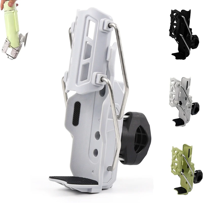Adaptive 360° Rotating Bike Water Bottle Holder- Automatic Clamping Mechanism for Handlebar/Crash Bar