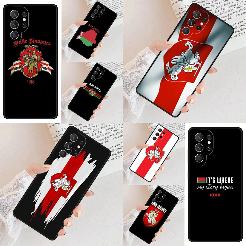 Belarus Flag Coat of Arms Phone Case For Samsung Galaxy S24 S23 S22 S21 Ultra S10 Note 10 Pro S20 Plus FE S9 S8 Cover