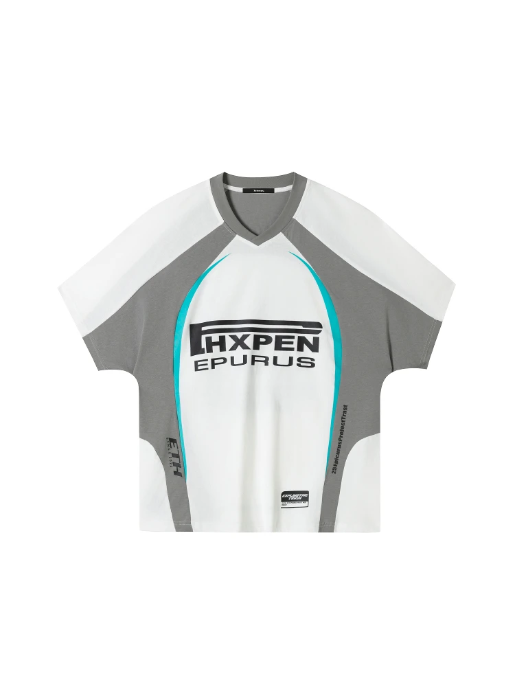 

Летняя футболка EPICURUS свободного кроя с коротким рукавом, спортивная, черно-белая, с нашивкой вратаря, молодежная, дышащая, повседневная