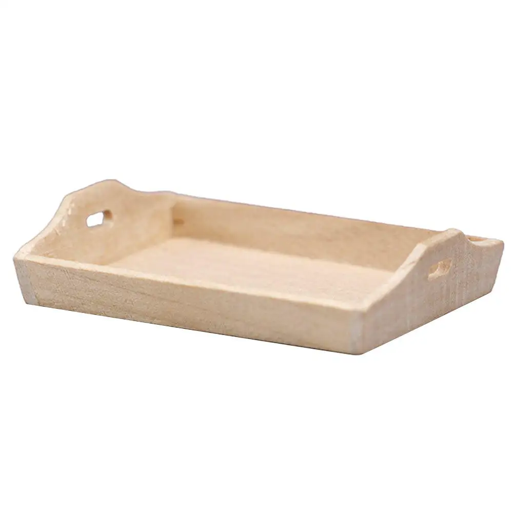 

Премиальная деревянная мини-тарелка для фруктов для декора кукольного домика, миниатюрный кухонный поднос для еды, украшение для микросцен, реквизит для фотосъемки, миниатюра