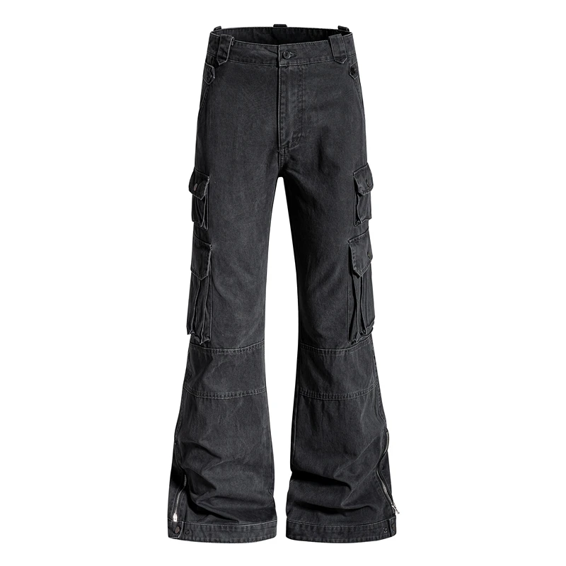 

GXFortune American Sle Heavy Du Multi-ket Work Pants Straight Leg Casual Bell Bot Long Trousers for Men And Women