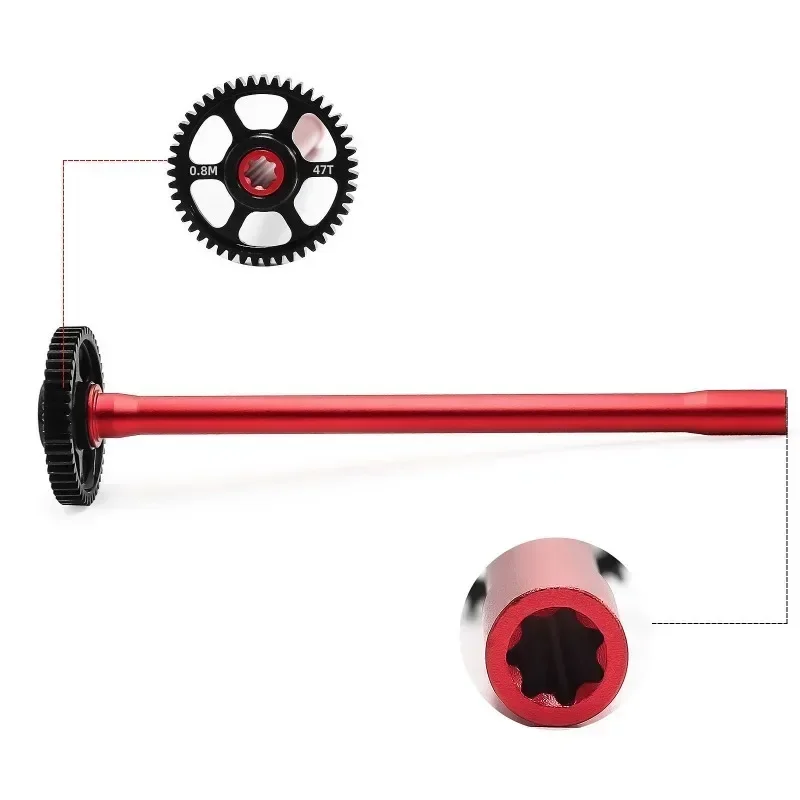 

Metal 47T Spur Gear and Center Driveshaft Set 10755 10756 for TRXS Mini Maxx RC Car Upgrade Parts Accessories