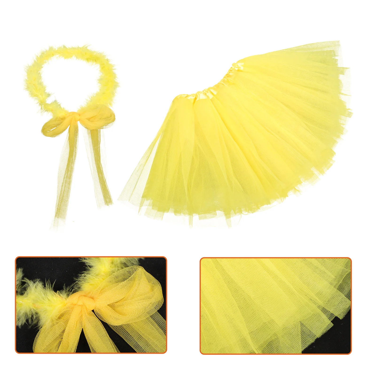 1Set Child Halloween Costume Gauze Skirt Headband Premium Material Kids Cosplay Clothing Comfortable Party Performance Outfit