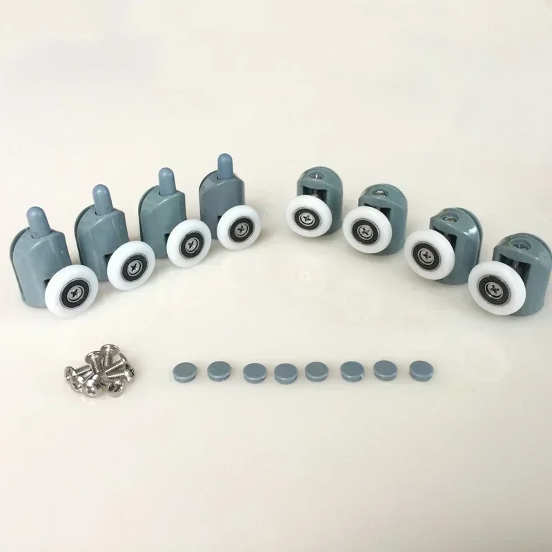8PCSSingle Shower Door Rollers Runners Wheels Pulleys Replacement Top/Bottom Shower Wheels 25mm Hardware Tools