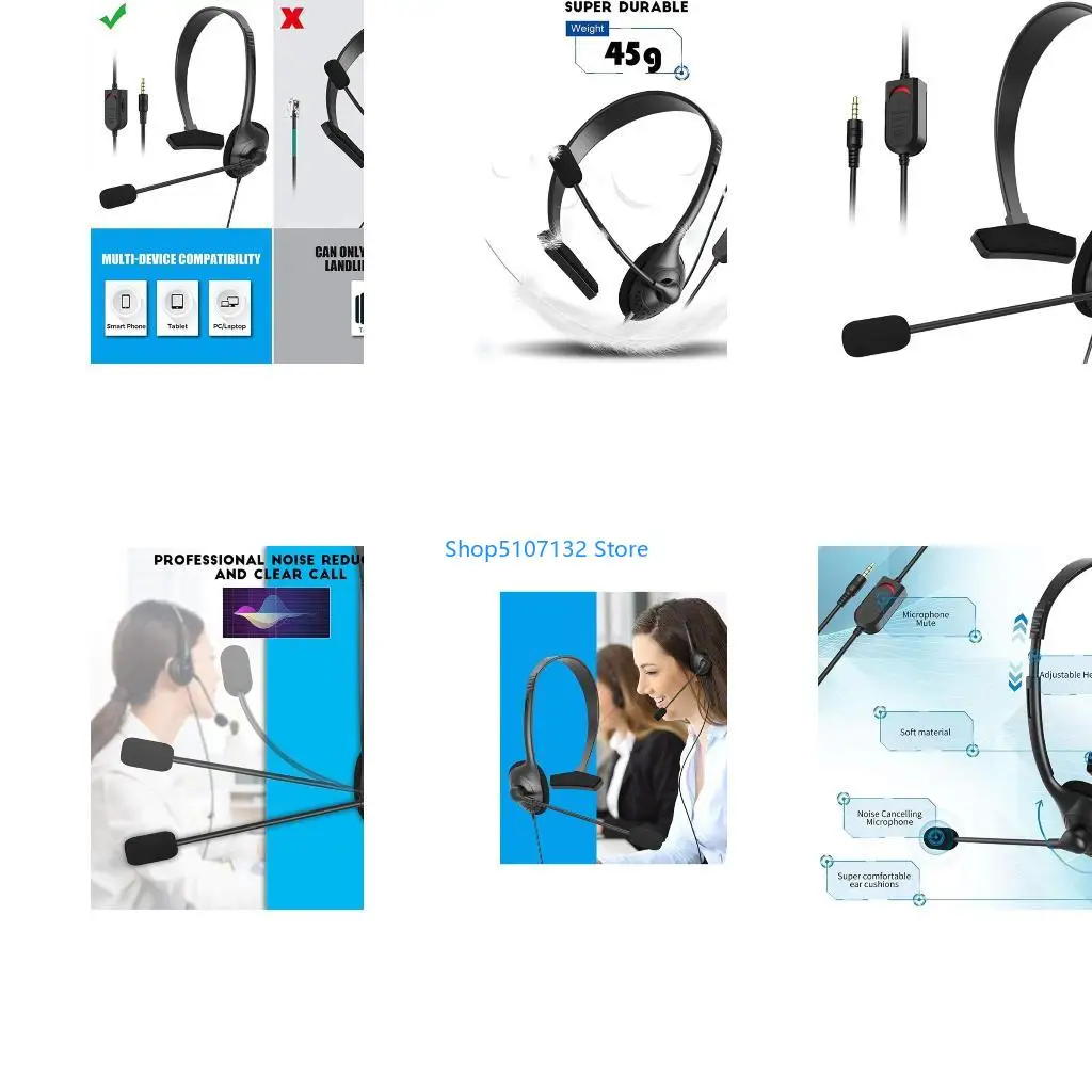 

87HD Adjustable Monaural Headset with Flexible Volume Control, For Telephone Operator