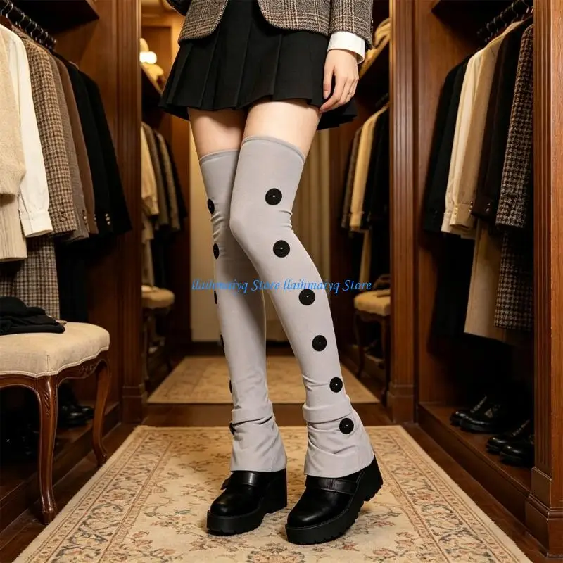 573B Gothic Aesthetic Thigh High Socks Breathable Over The Knee Socks Constant Knee Length Stockings For Extended Durability