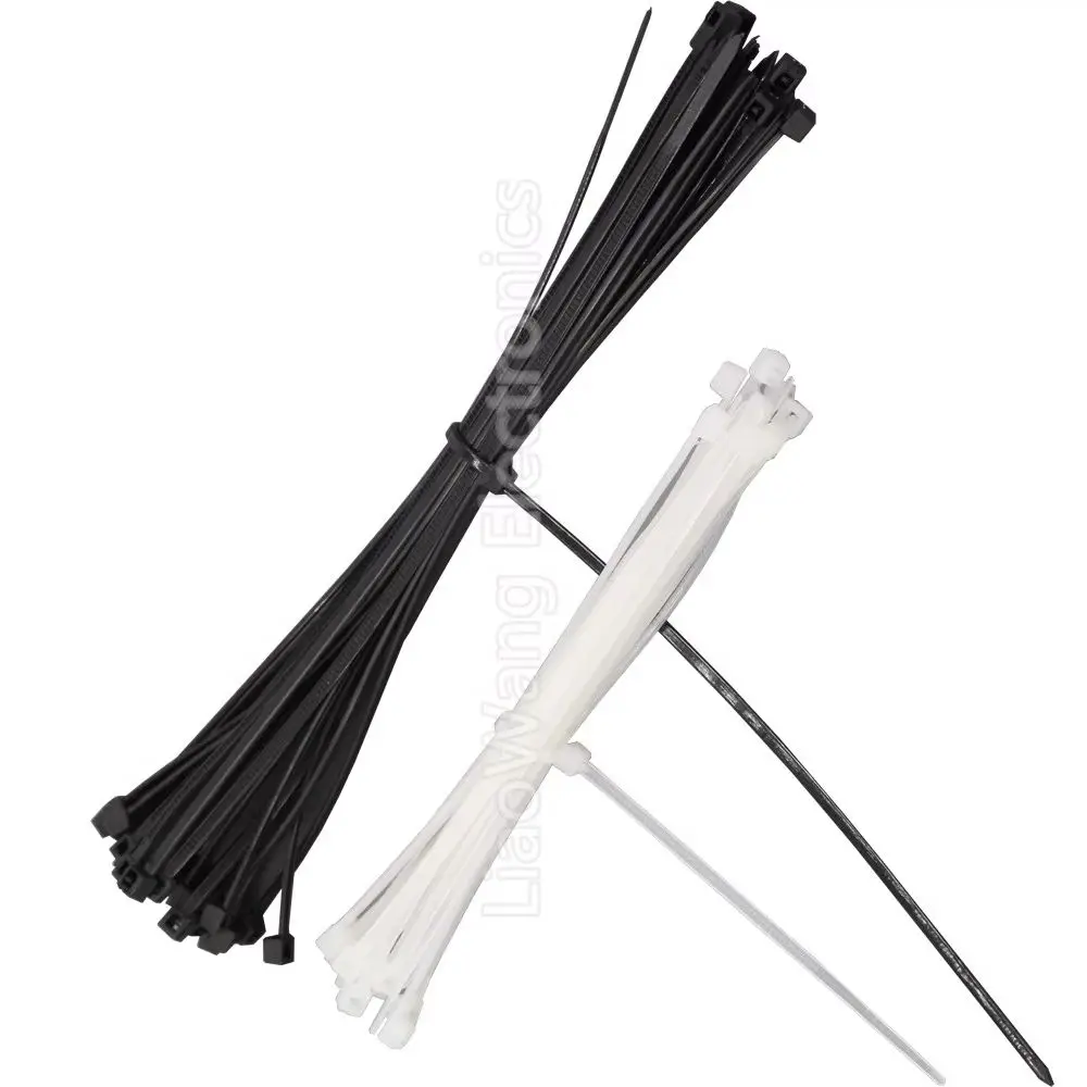100PCS Black Self-Locking Nylon Cable Ties Zip Wrap Strap Fastening Ring Loop Wire Wrap Set 3*100 for Organizing Electronics