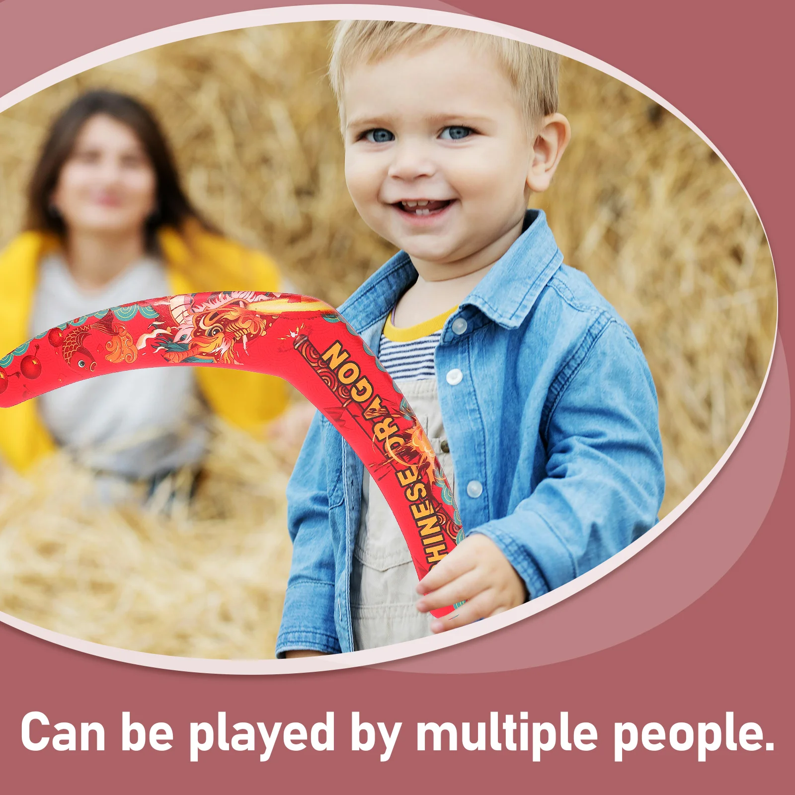 

Portable Flying Boomerang Kids Toy Outdoor Sports EVA Throw Catch V Shape Dragon Design Durable Material