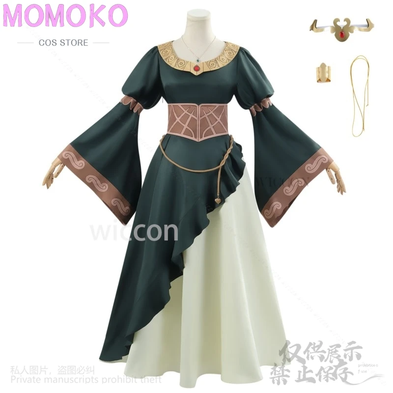 Costume de Cosplay du Film Anime Rohirrim, Robe Verte Hera, Perruques Rouges Lolita pour Femme, Bol, Halloween, Noël, Personnalisé