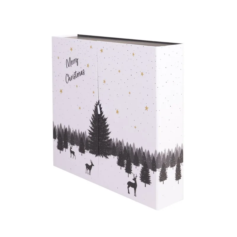 custom.Customized 24 Days Luxury Mystery Box Coating Embossed Paper Advent Calendar Packaging Kids G