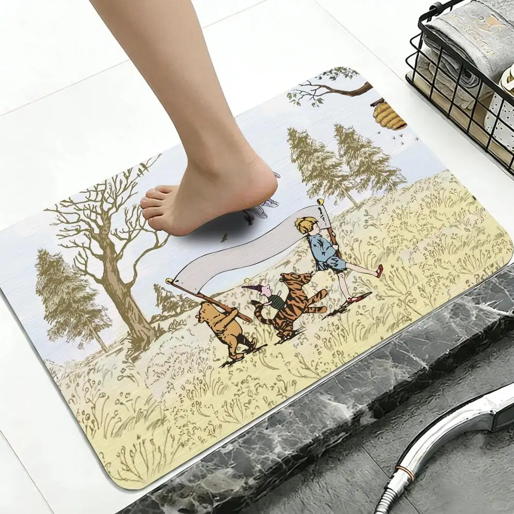 P-Peter Rabbit Floor Mat Diatomite Bath Mat, Quick Dry, Absorbent, Multi-Scene Mat