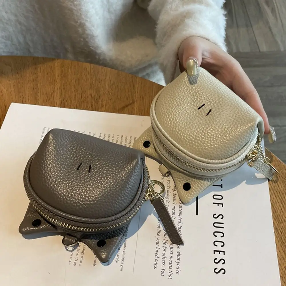 

Durable Zipper Genuine Leather Coin Purse Card Bag Cash Storage Cute Coin Wallet Cowhide Keychain Mini Key Bag Female