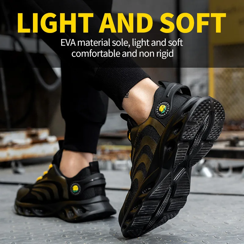 New anti smashing, anti puncture, wear-resistant and anti manufacturing work shoes, comfortable, breathable and safe shoes