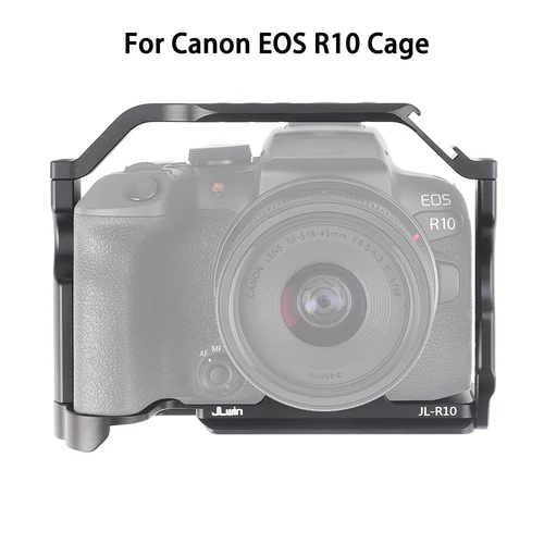 Imagen 2 del producto Plataforma de jaula de cámara de Metal R10 para Canon EOS R10 DSLR marco protector de extensión de cámara con soporte de zapata fría 1/4 3/8 agujeros roscados