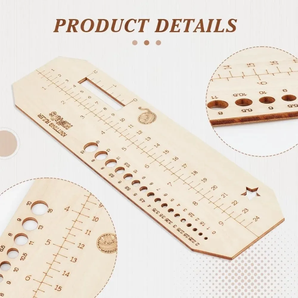 2 Stuks 2 Maten Hout Breien Liniaal 10-12X2.8 Inch Houten Sok Liniaal Breien Gehaakte Naald Gauge Weven gereedschap Handgemaakte Cadeau