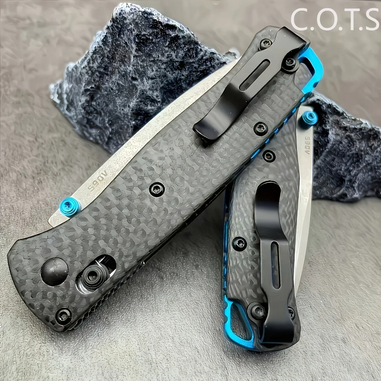 BM 535-3 533-3 Axis Folding Knife Carbon Fiber Handle Outdoor Camping Pocket EDC Tool Portable Pocket Clip Tactical Self-defense