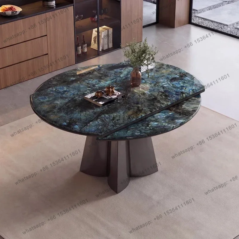 Marble Retractable Square Two-Purpose Dining Table and Chair Combination Luxury Minimalist Dining Tables Dining Room Furniture