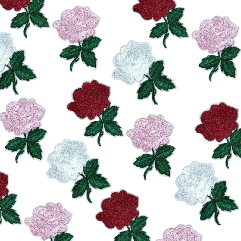 

Exquisite High-end Flower patches Embroidered Rose Cloth Patch Clothing Accessories DIY Adhesive-backed Patch Are in Stock