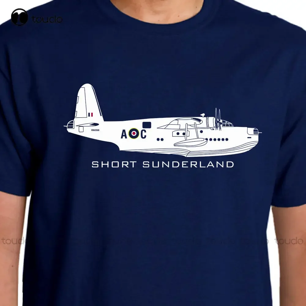 Newest 100% Cotton Short Sleeve O-Neck Aeroclassic Short Sunderland Flying Boat T Shirt Design Unisex