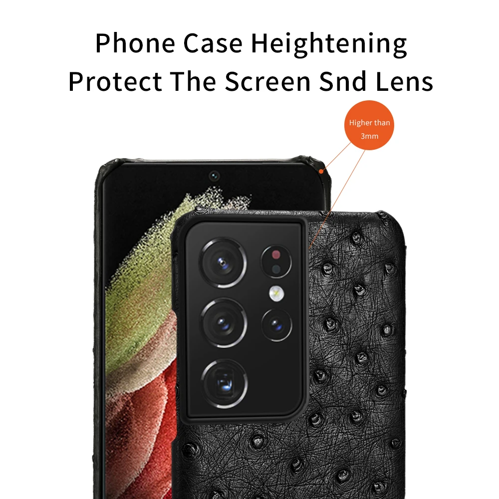 

100% Genuine Leather Phone Case For Samsung Galaxy S25 S21 S22 S23 S24 Ultra S25 Plus S24Plus S23Plus A55 5G Luxury Back Cover