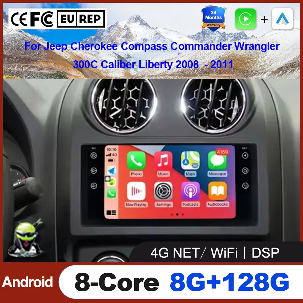 

Car Android Auto For Jeep Cherokee Compass Commander Wrangler 300C Caliber Liberty 2008 - 2011 Radio Stereo Multimedia
