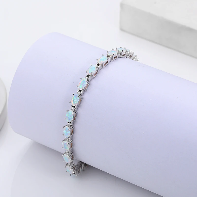 MYOP 2024 Jewelry 925 Sterling Silver jewelry Opal Bracelet set off a powerful high-end full grid